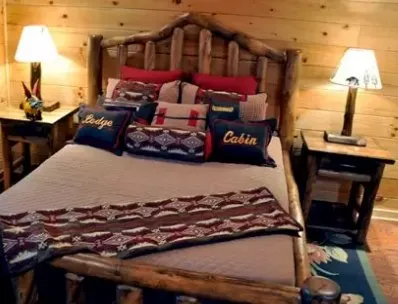 Log Cabin Bed with Warm Accents