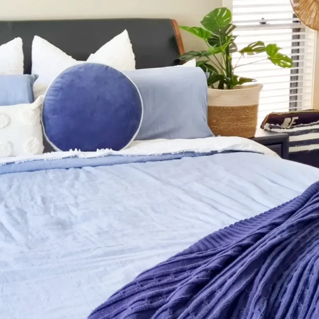 Navy Throw Blankets and Pillows
