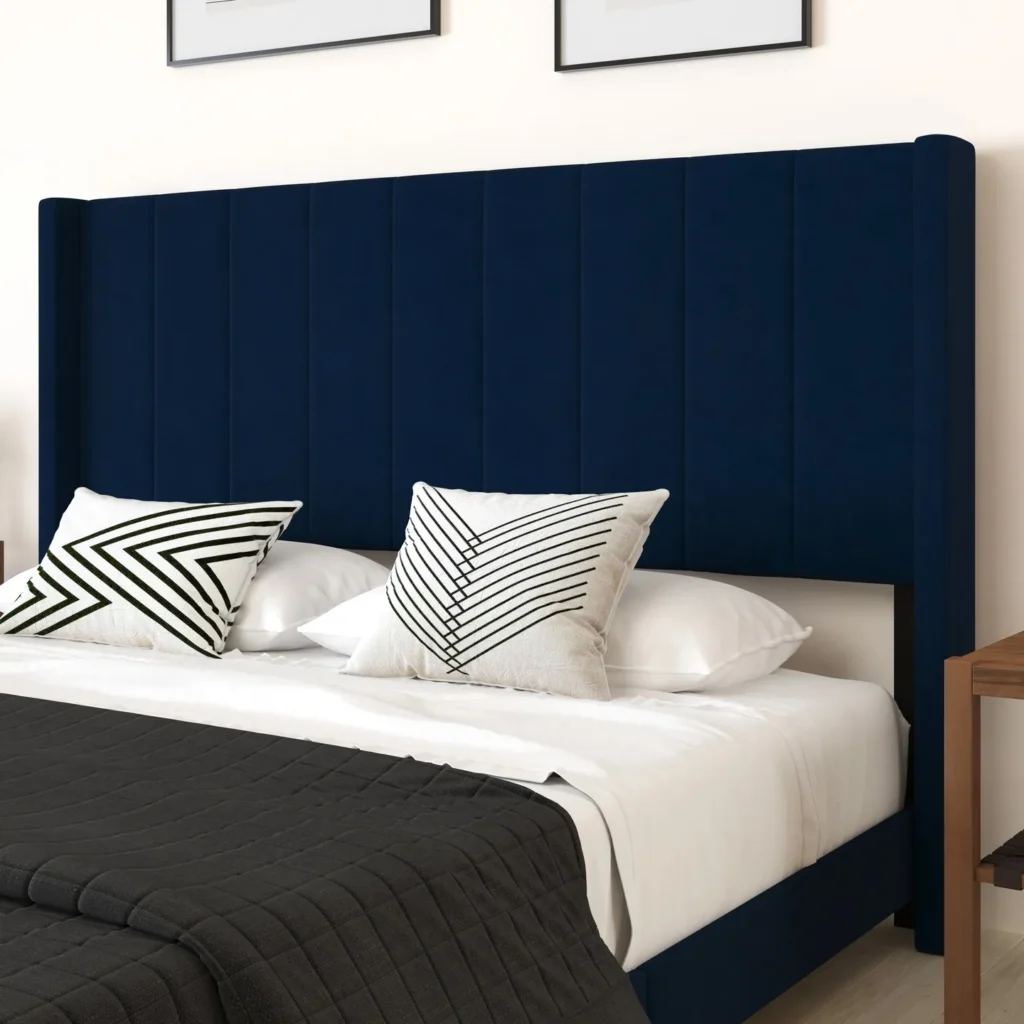 Elegant Navy Upholstered Headboard