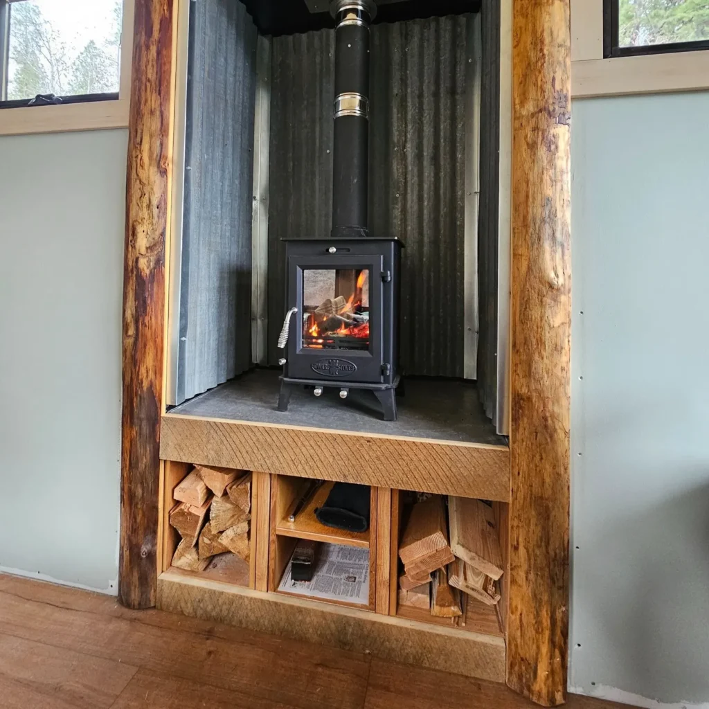 Rustic Wood-Burning Stove for Warm Cabin Comfort