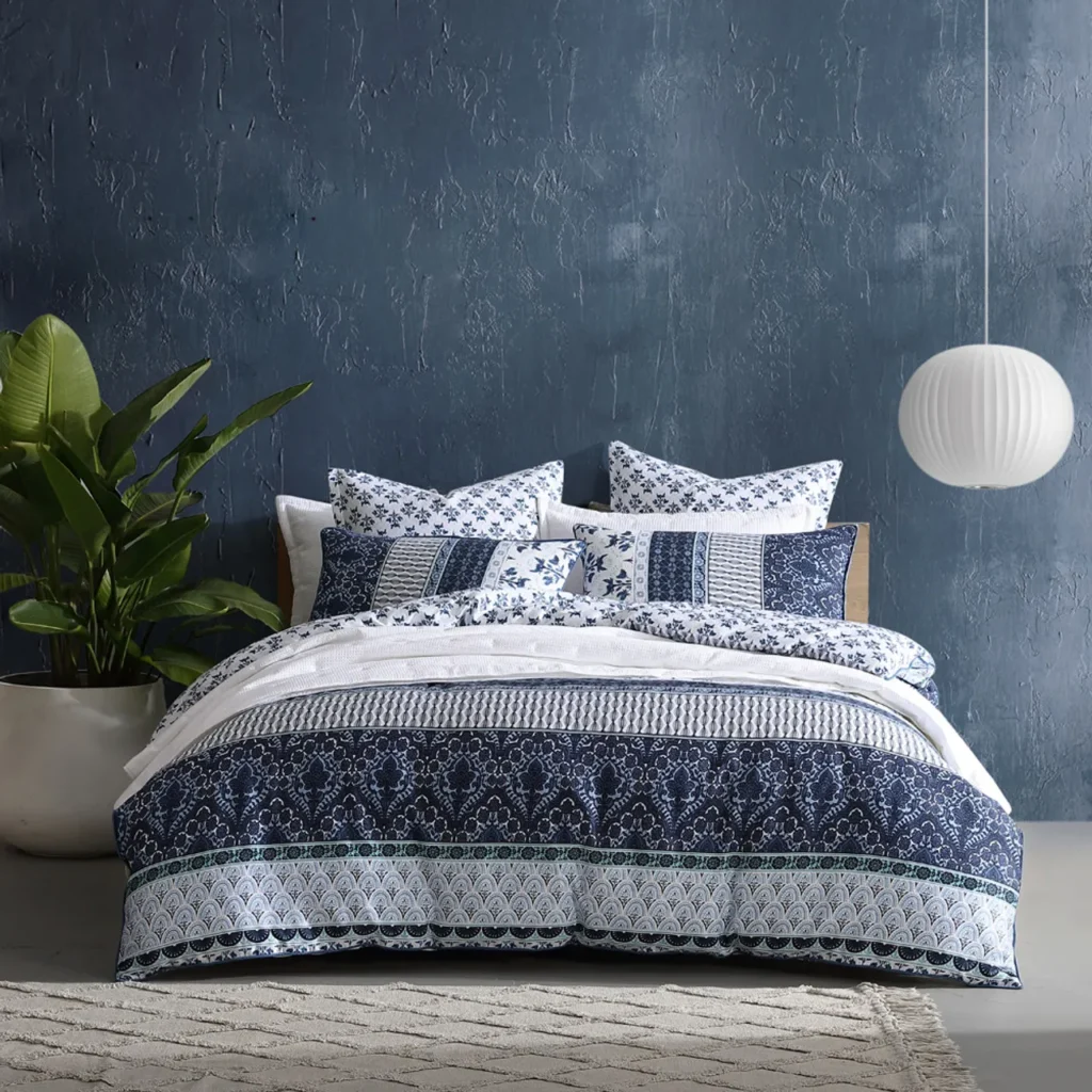 Bohemian Navy Bedding for a Relaxed Vibe
