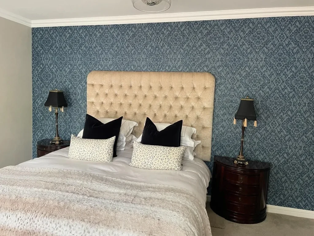 Sophisticated Navy Geometric Accent Wall